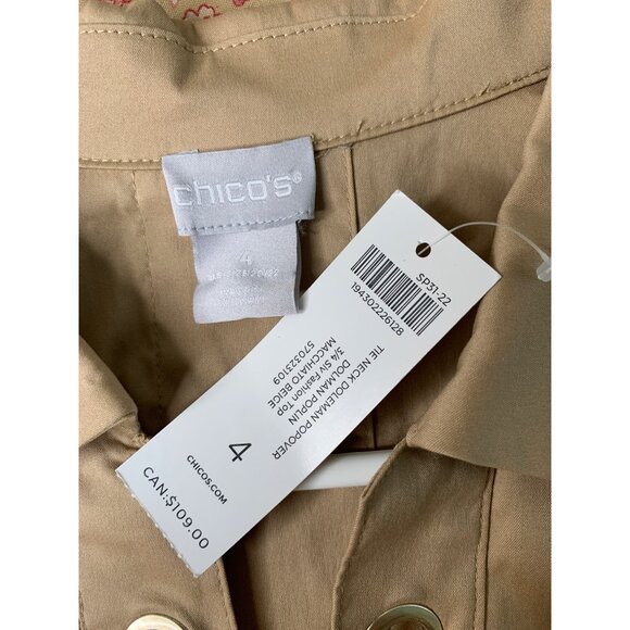 NWT Chicos Plus Size 20/22 Lace Up Neck Dolman Popover Tunic Top RD10710 Stretch - Picture 4 of 8